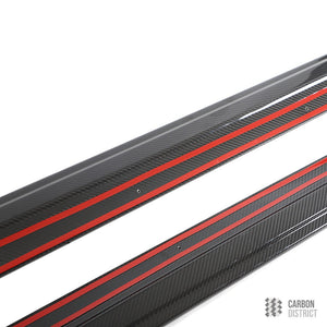 Tesla Model 3 carbon fibre side skirts — 3K twill gloss finish