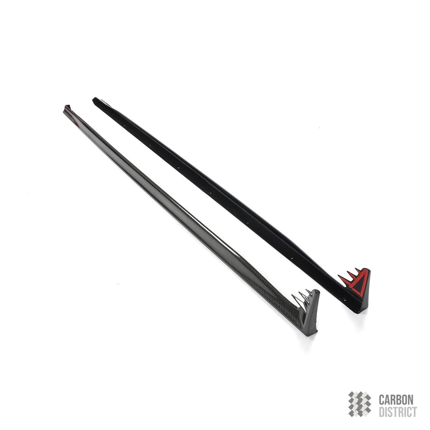 VW Golf Mk8 carbon fibre side skirts — 3K twill gloss finish