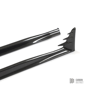 VW Golf Mk8 carbon fibre side skirts — full product view