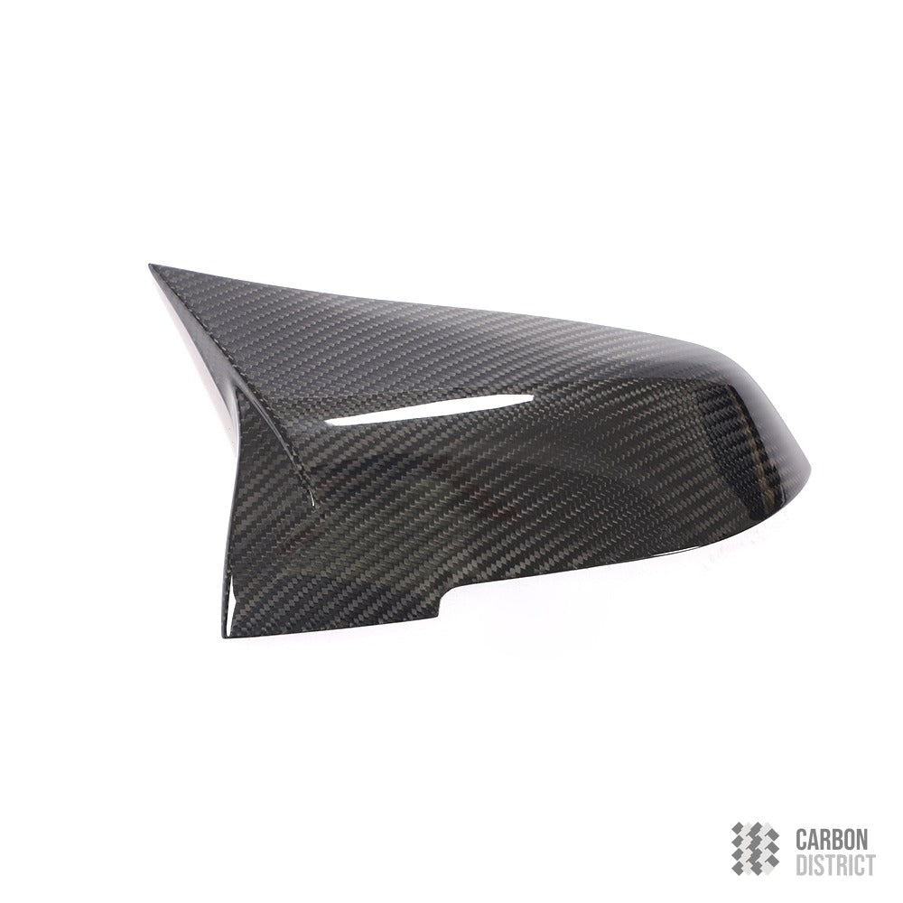 BMW 1 Series (F20) carbon fibre mirror caps (M3 Style) — UV-stable gloss finish detail