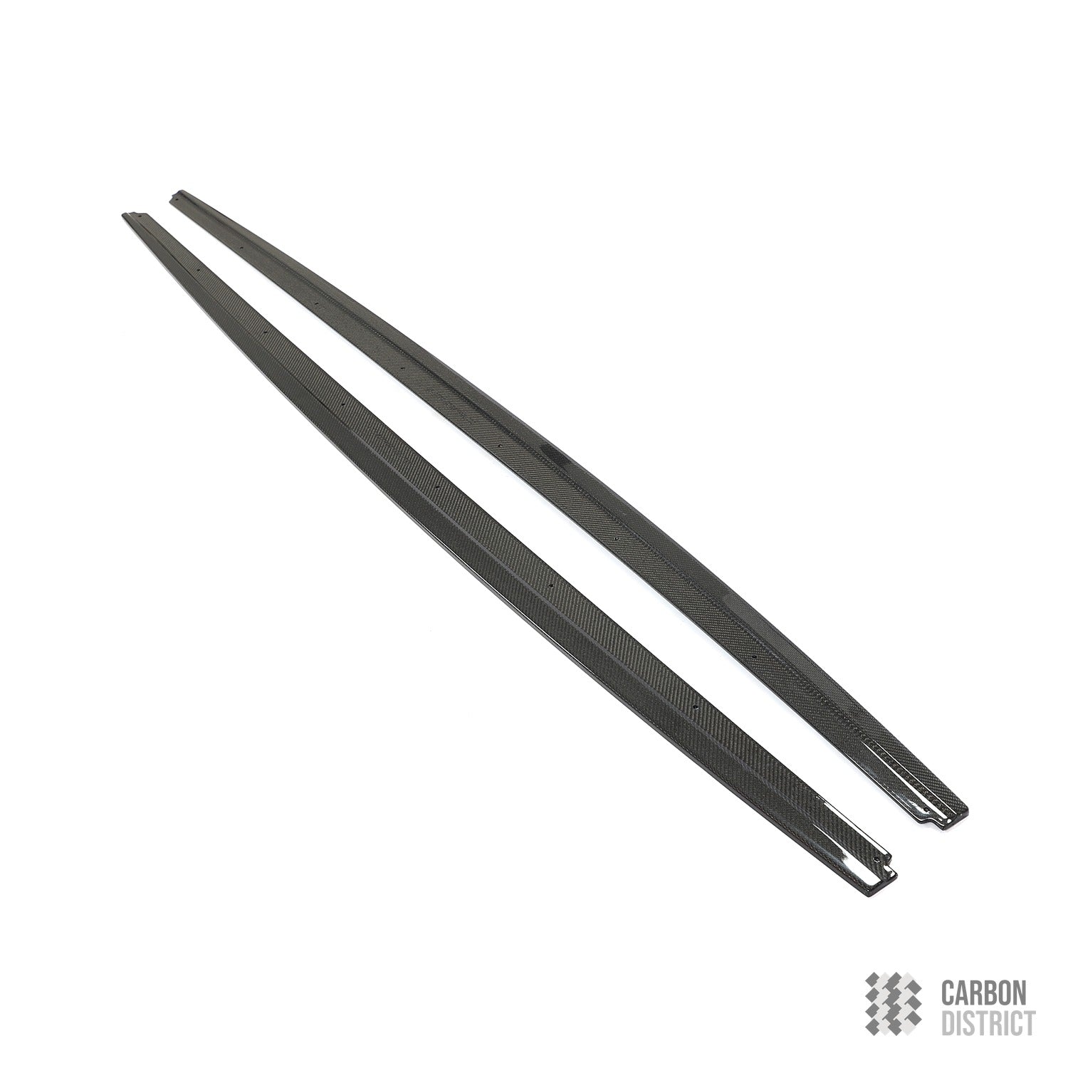 BMW 5 Series (F10) carbon fibre side skirts — 3K twill gloss finish