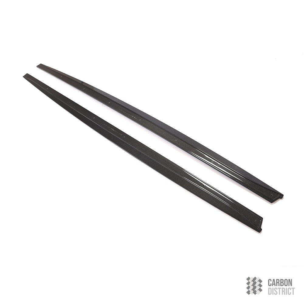 BMW M3/M4 (F8x) carbon fibre side skirts — 3K twill gloss finish