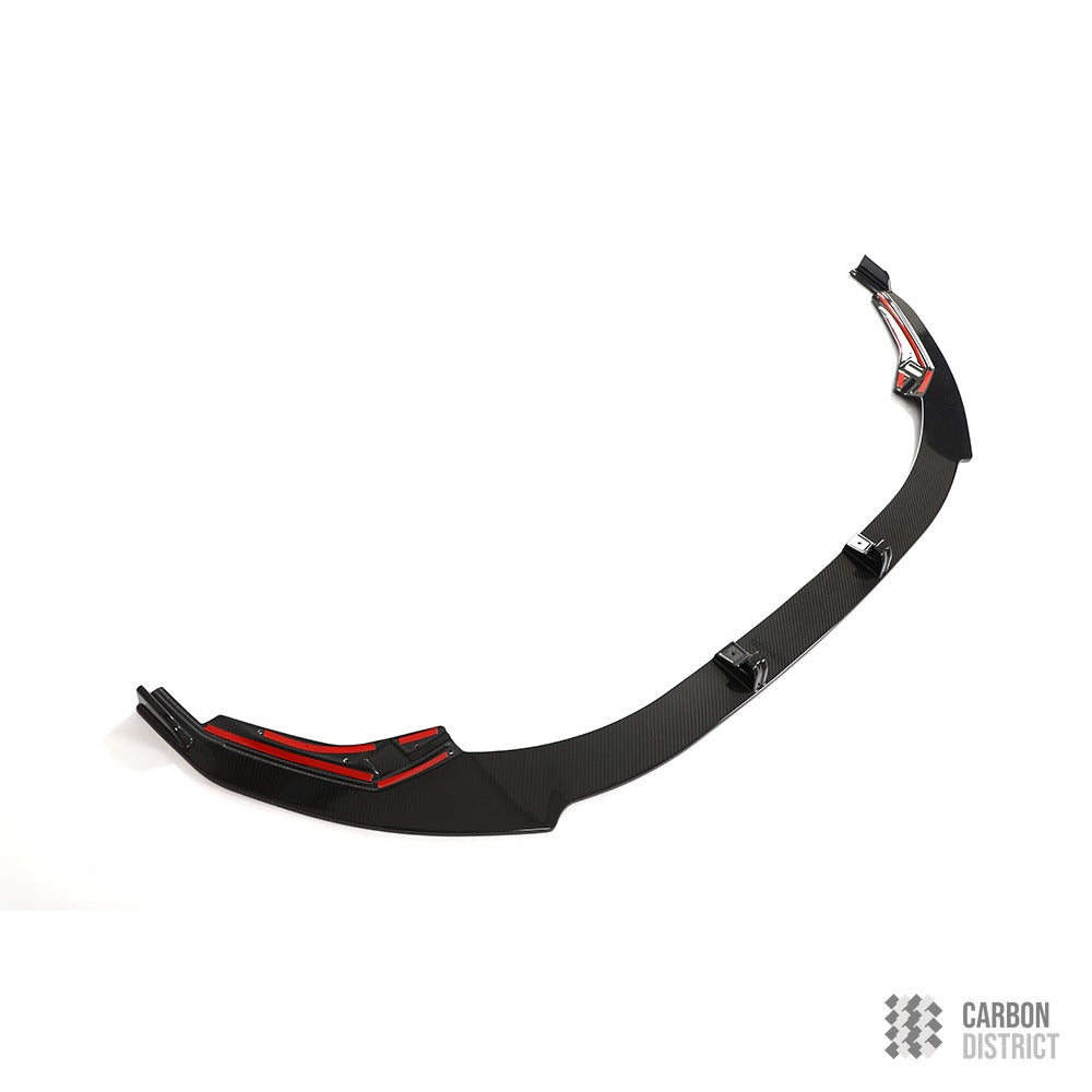 Audi RS3 (8Y) carbon fibre front lip — 3K twill gloss finish