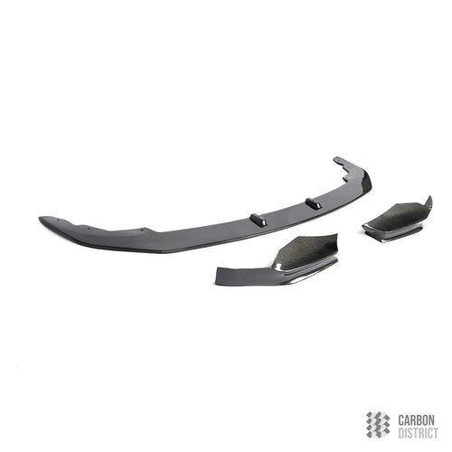BMW 1 Series (F20) carbon fibre front lip — 3K twill gloss finish