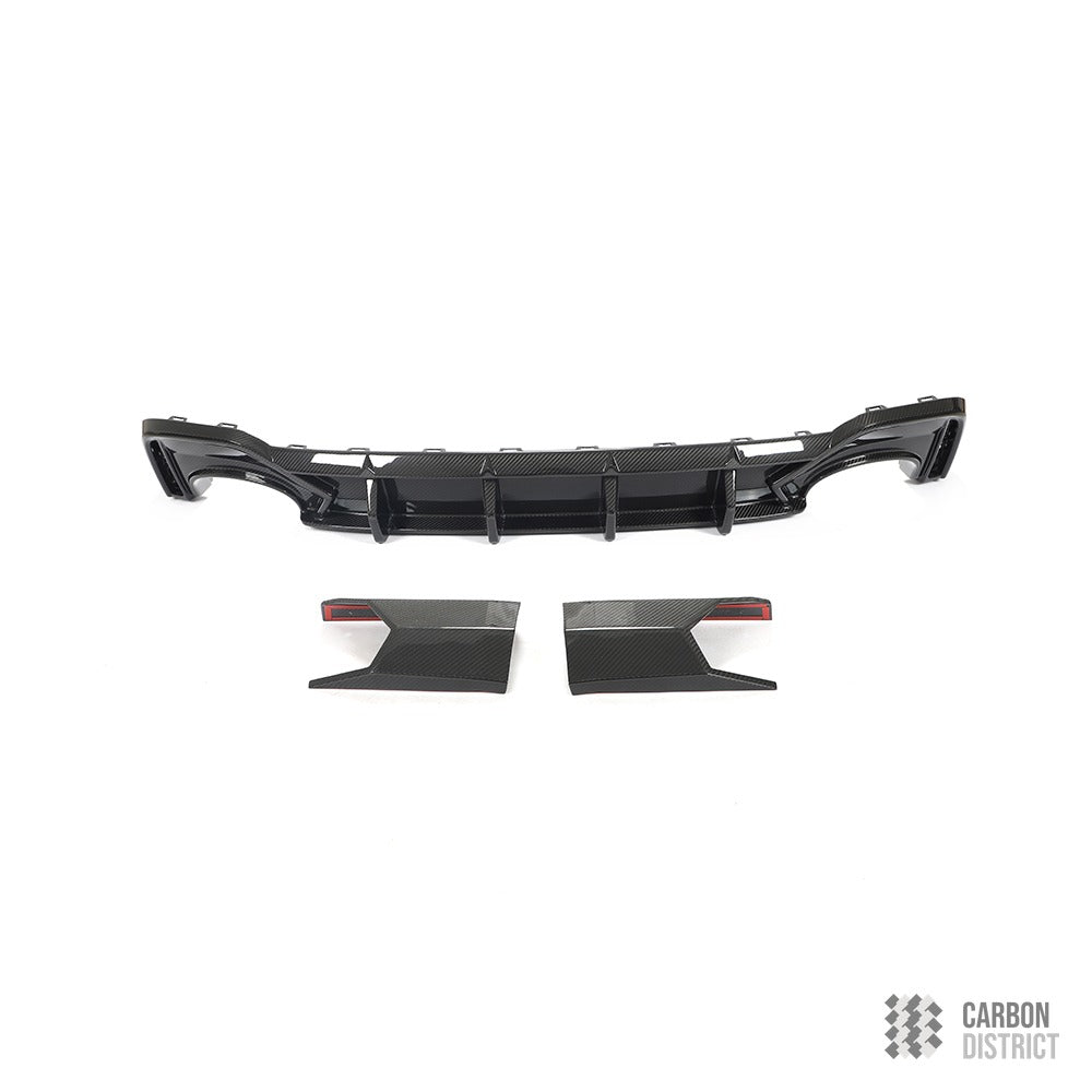 Audi RS6/RS7 (C8) dry carbon fibre rear diffuser — full product view