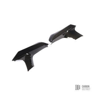 BMW M5 (F90) carbon fibre front splitter winglets — 3K twill gloss finish