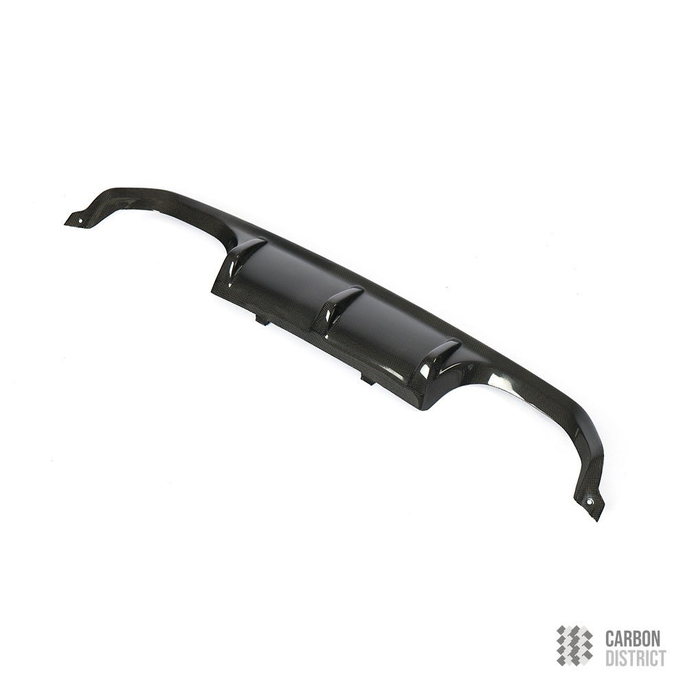 BMW M3/M4 (F8x) carbon fibre rear diffuser — UV-stable gloss finish detail