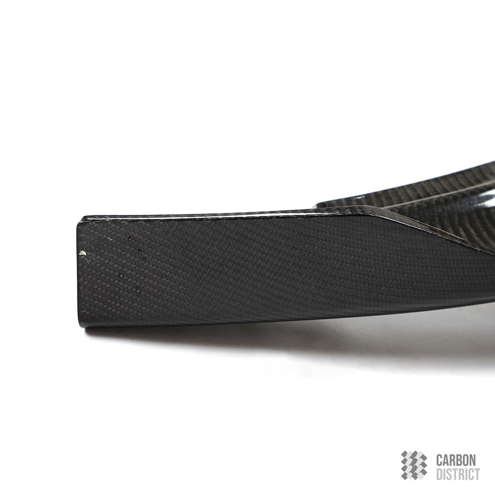Mercedes Benz A Class (W176) carbon fibre front lip — UV-stable gloss finish detail