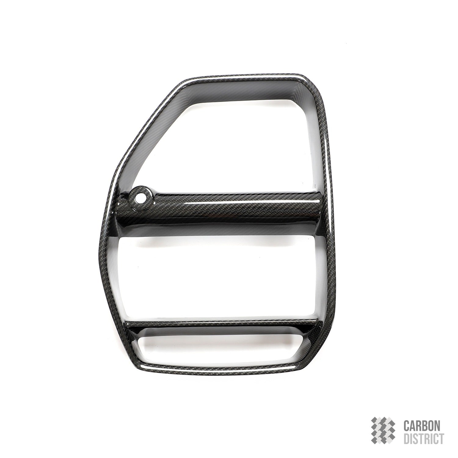BMW M3/M4 (G80/G82/G83) dry carbon fibre GT4 front grille — UV-stable gloss finish detail