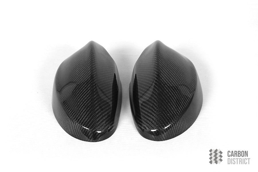 BMW 3 Series (E90 LCI) carbon fibre mirror caps (V2) — fits 2005-2013