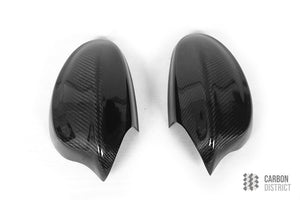 BMW 3 Series (E90) carbon fibre mirror caps — 3K twill gloss finish