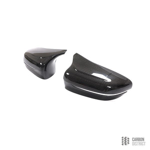 BMW M5 (F90) dry carbon fibre mirror caps — dry carbon weave