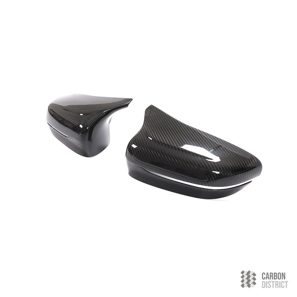 BMW M5 (F90) dry carbon fibre mirror caps — dry carbon weave