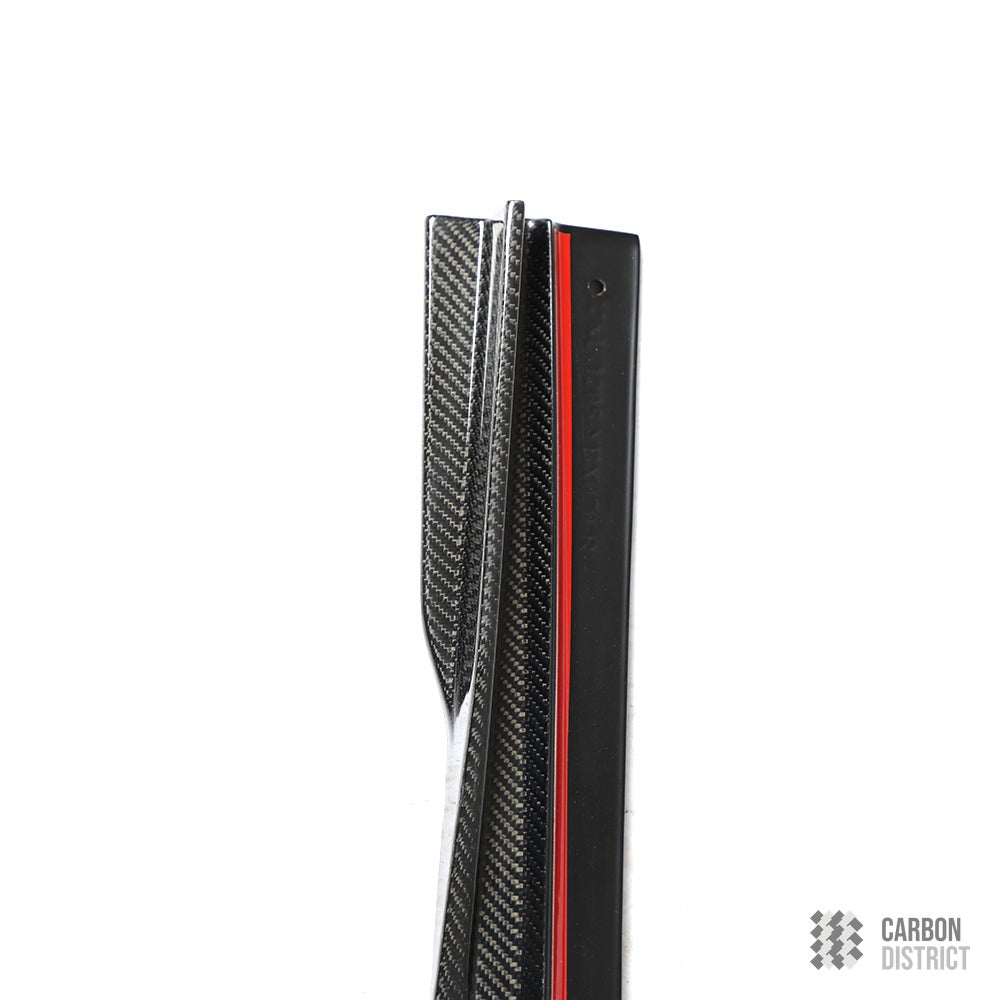 BMW 3 Series (G20) carbon fibre side skirts — 3K twill gloss finish