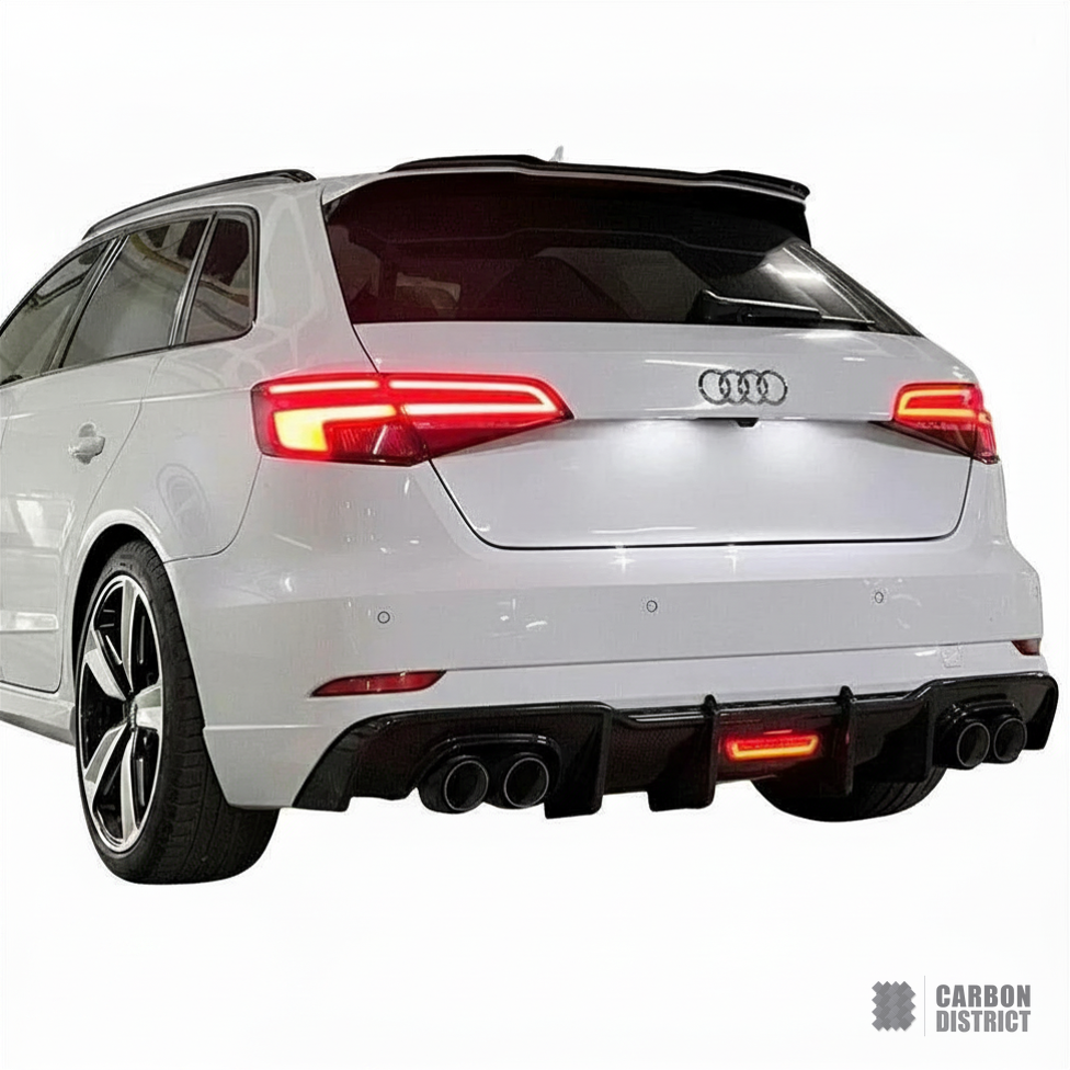 Audi A3/S3 Saloon (8V) carbon fibre rear diffuser — fits 2012-2020