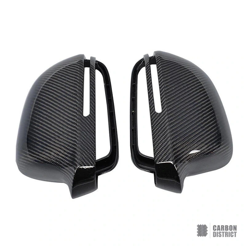 Audi A5 (B8.5) carbon fibre mirror caps — 3K twill gloss finish