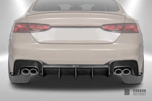 Audi A5/S5 (B9) carbon fibre rear diffuser (Lip Style) — UV-stable gloss finish detail