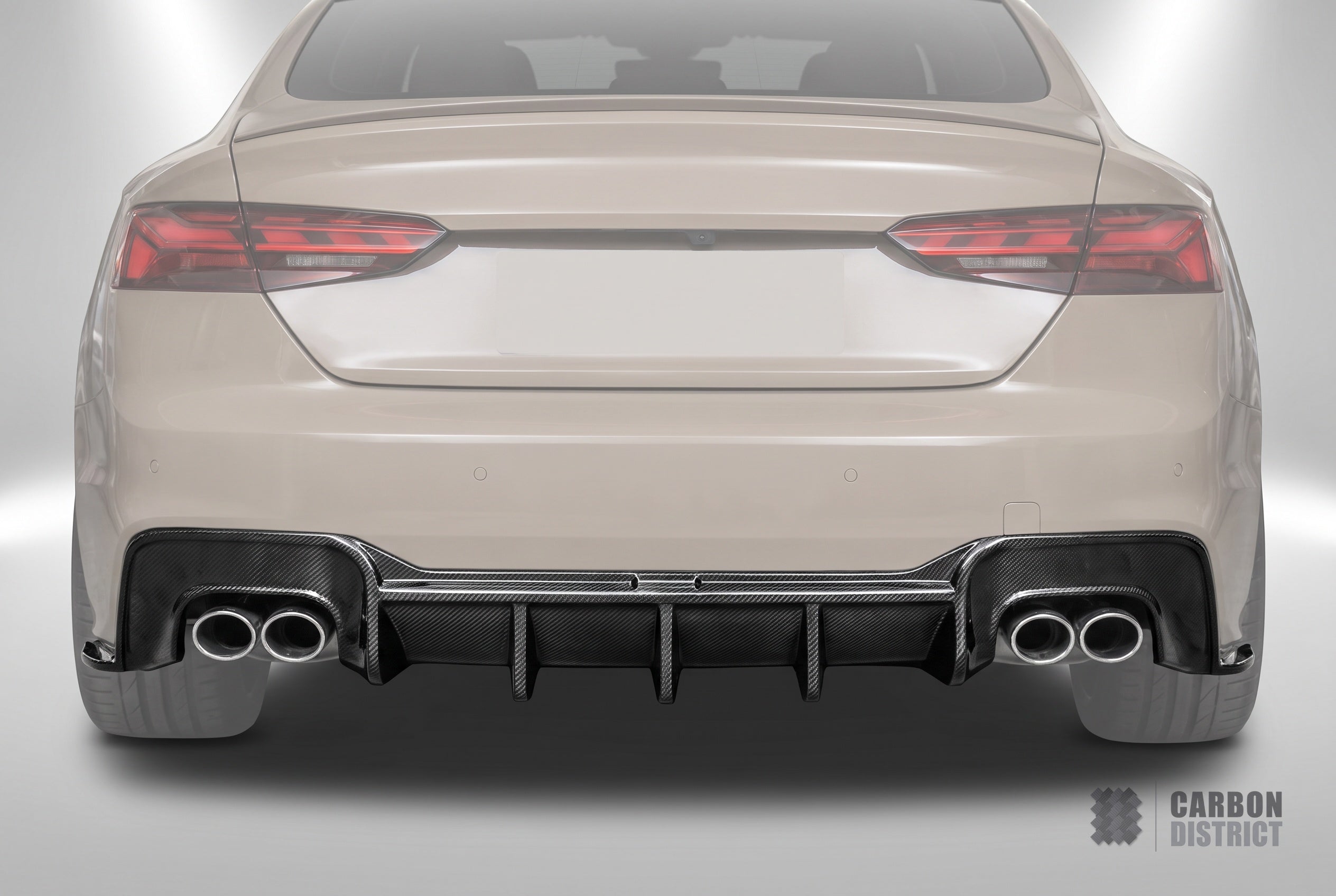 Audi A5/S5 (B9) carbon fibre rear diffuser (Lip Style) — UV-stable gloss finish detail