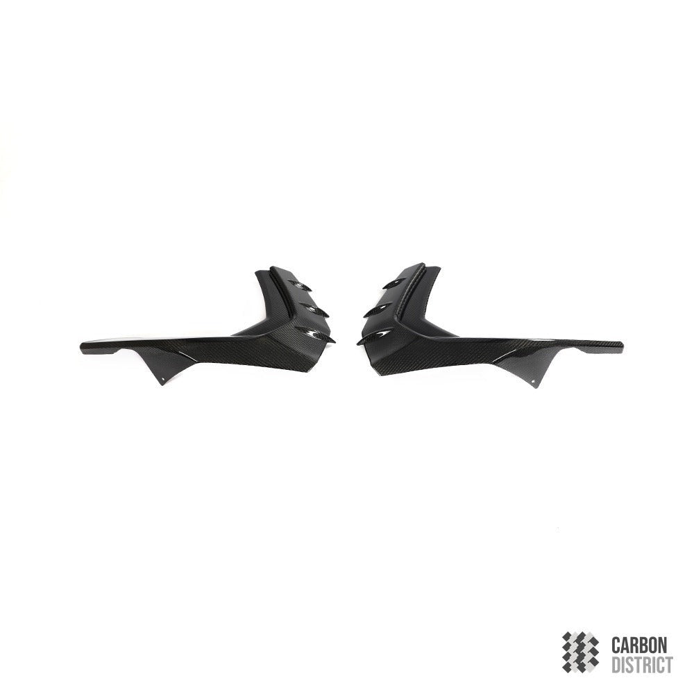 Audi RS3 (8Y) carbon fibre front canards — made to order in genuine carbon fibre