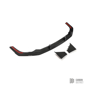 Audi RS7 (C8) dry carbon fibre front lip — UV-stable gloss finish detail