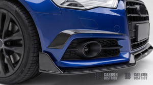 Audi S6 (C7.5) carbon fibre front lip — 3K twill gloss finish