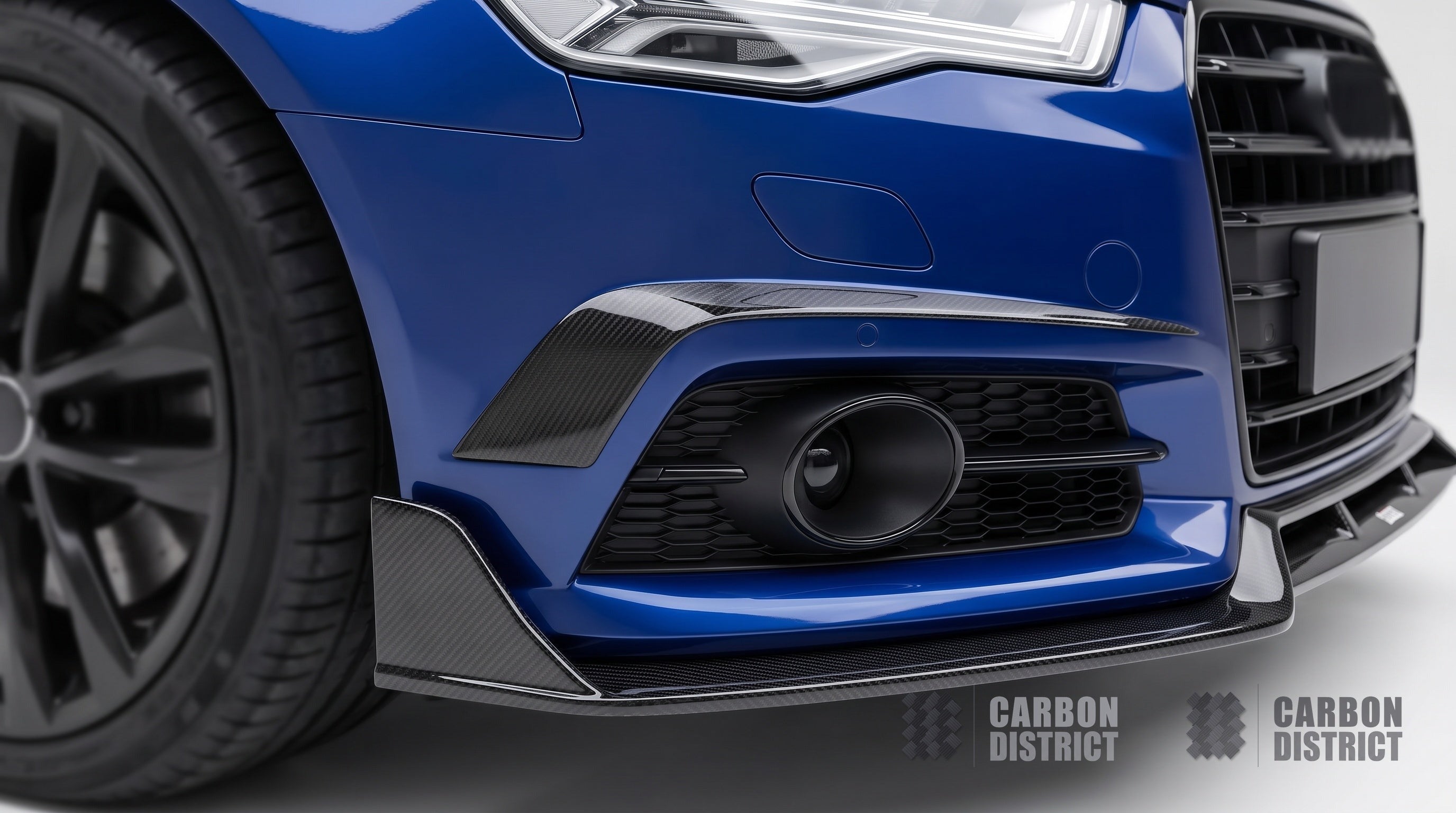 Audi S6 (C7.5) carbon fibre front lip — 3K twill gloss finish