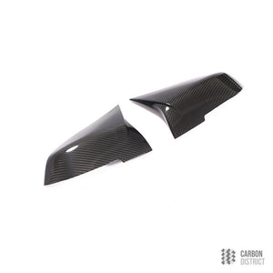 BMW 1 2 3 4 carbon fibre mirror caps — close-up of the weave