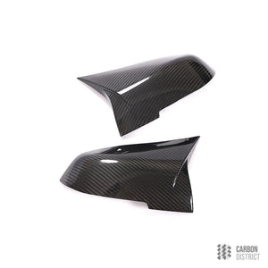 BMW 1 2 3 4 carbon fibre mirror caps — gloss finish detail