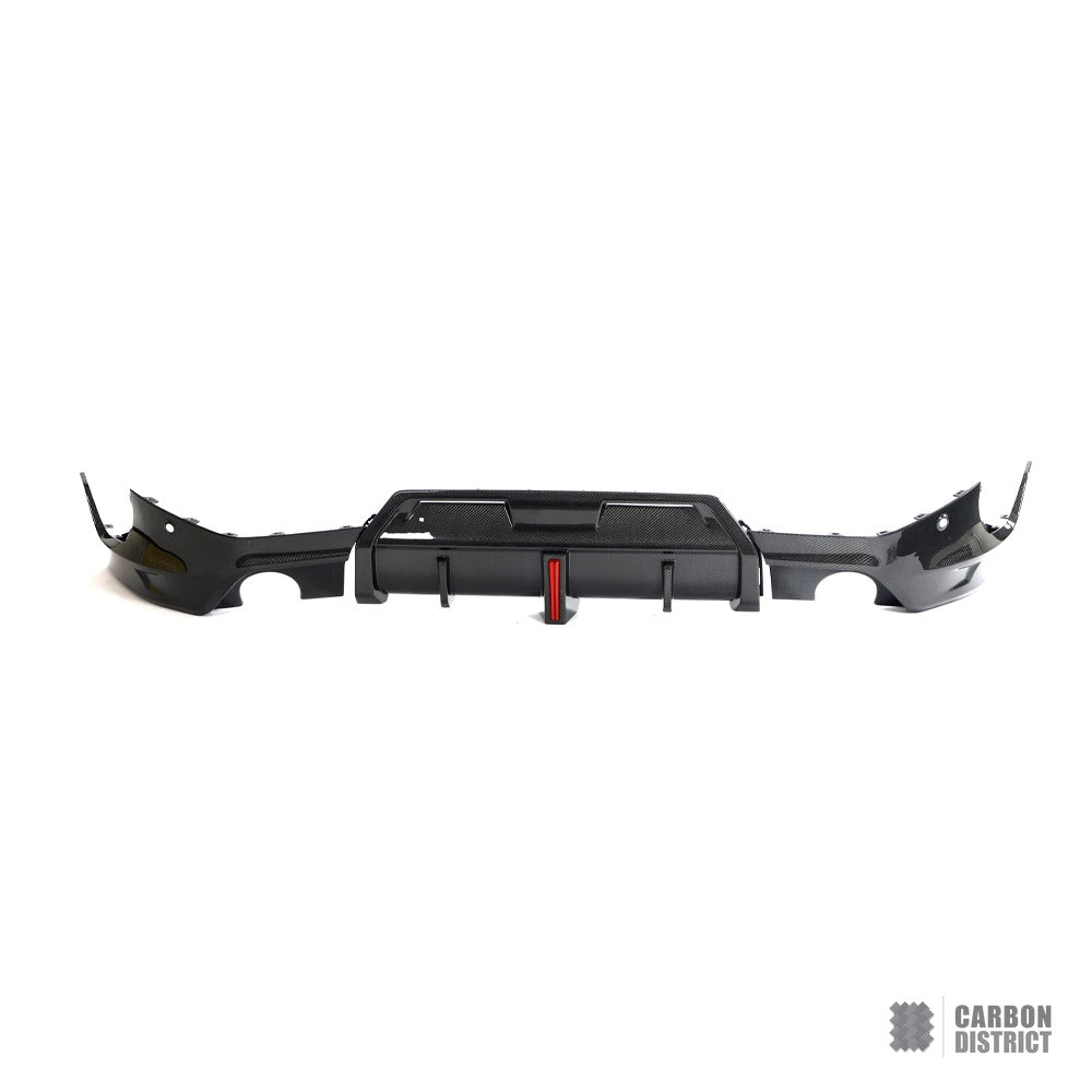 BMW 2 Series (G42) carbon fibre rear diffuser — UV-stable gloss finish
