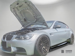 BMW 3 Series (E92) carbon fibre side skirts — UV-stable gloss finish detail