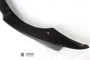 BMW 3 Series (E92) carbon fibre front lip — rear three-quarter view