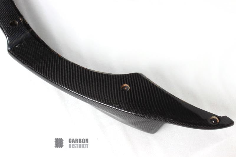 BMW 3 Series (E92) carbon fibre front lip — rear three-quarter view