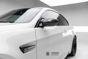 BMW 3 Series (E92) carbon fibre mirror caps — 3K twill gloss finish