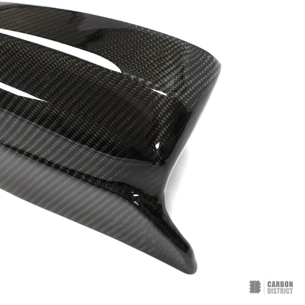 BMW 3 Series (G20) dry carbon fibre mirror caps (sharp edge) — fits 2019-2026