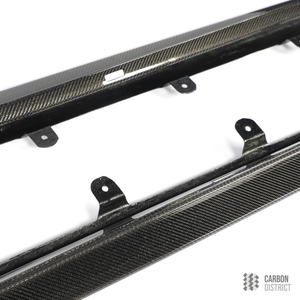 BMW 3 Series (G20 Facelift) carbon fibre side skirts — 3K twill gloss finish