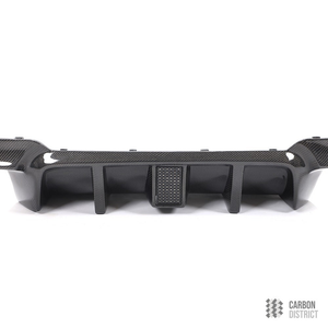 BMW 5 Series (F10) carbon fibre rear diffuser (M Sport) — UV-stable gloss finish detail