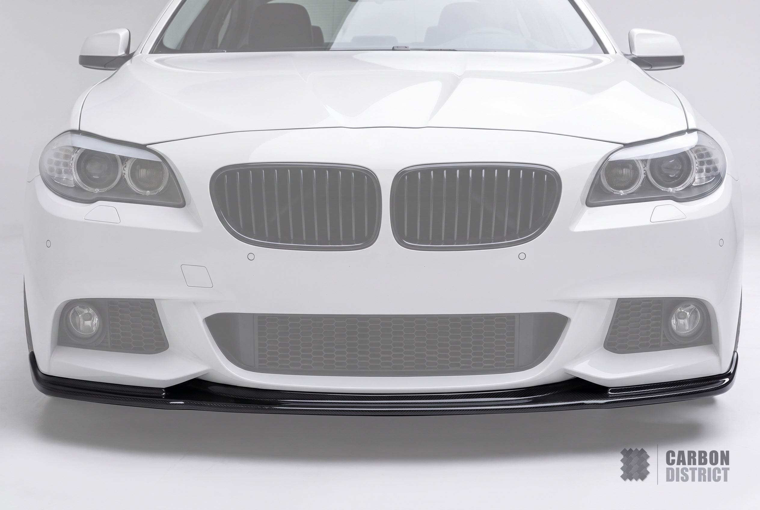 BMW 5 Series (F10) carbon fibre front lip — 3K twill gloss finish