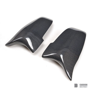 BMW 5 Series (F10/F11) carbon fibre mirror caps — UV-stable gloss finish