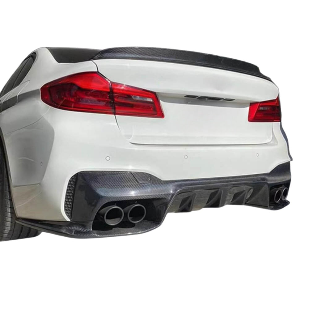 BMW 5 Series (G30) carbon fibre spoiler (V1) — 3K twill gloss finish