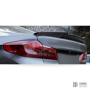 BMW 5 Series (G30) carbon fibre spoiler (V3) — UV-stable gloss finish detail