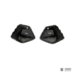 BMW 5 Series/i5 (G60) dry carbon fibre front canards — UV-stable gloss finish