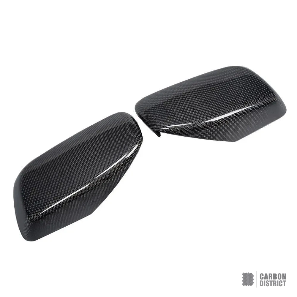 BMW 5 Series (E60) carbon fibre mirror caps — 3K twill gloss finish