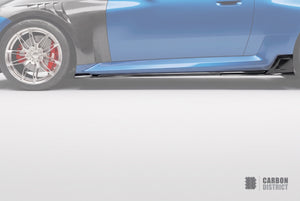 BMW M2 (G87) carbon fibre side skirts — 3K twill gloss finish