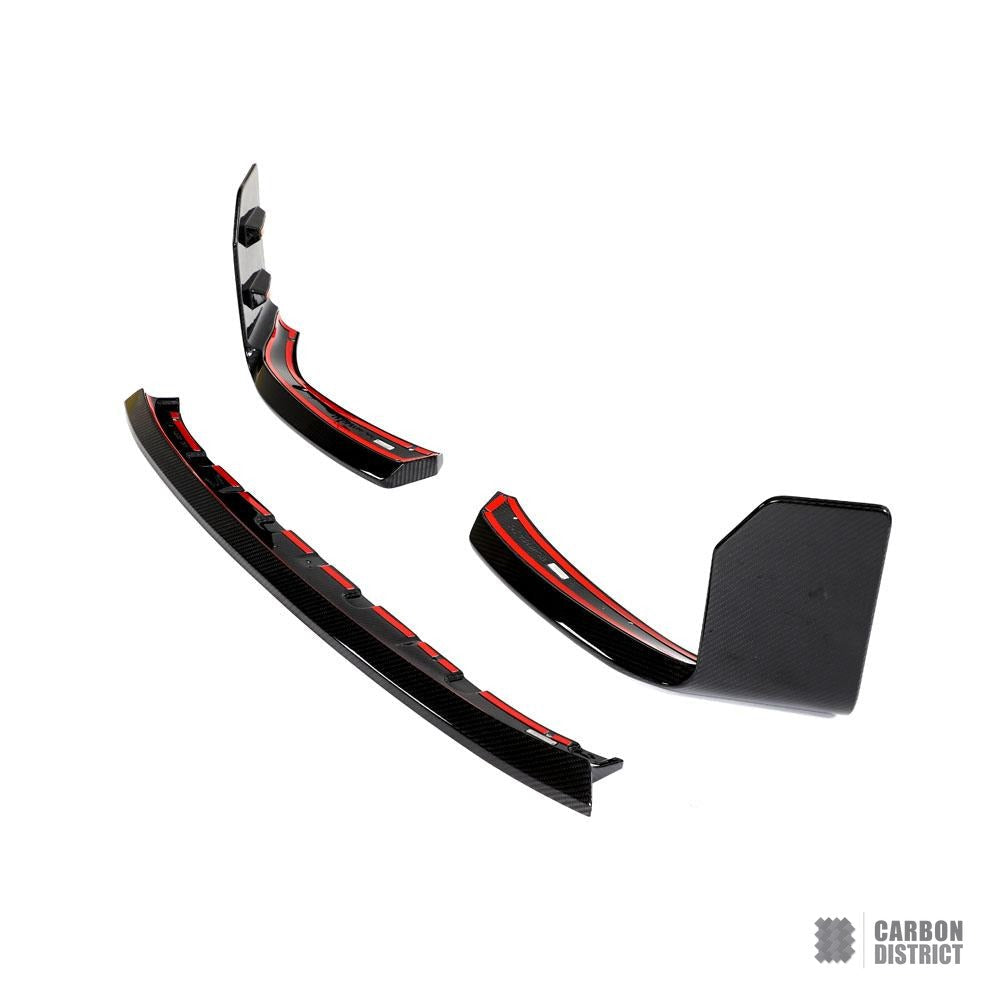 BMW M2 (G87) carbon fibre front lip — 3K twill gloss finish
