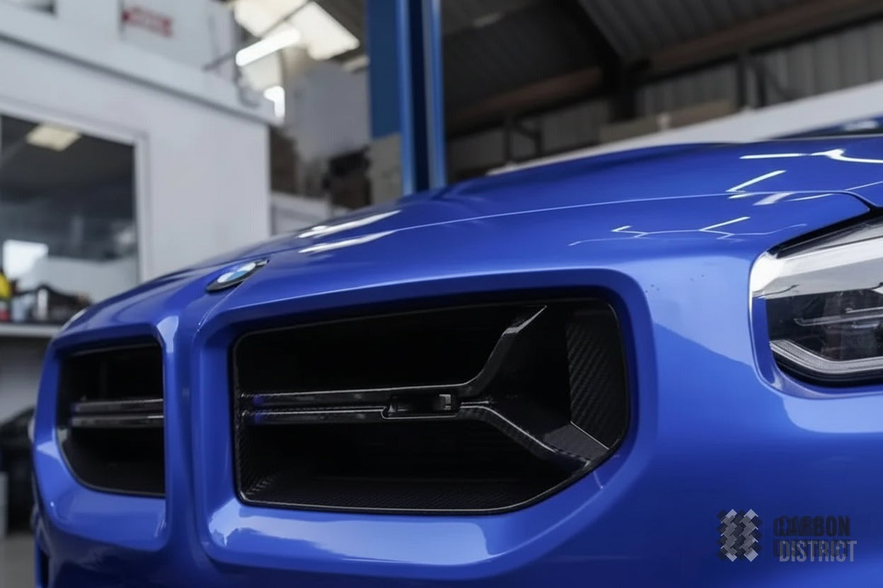 BMW M2 (G87) carbon fibre racing grille — 3K twill gloss finish