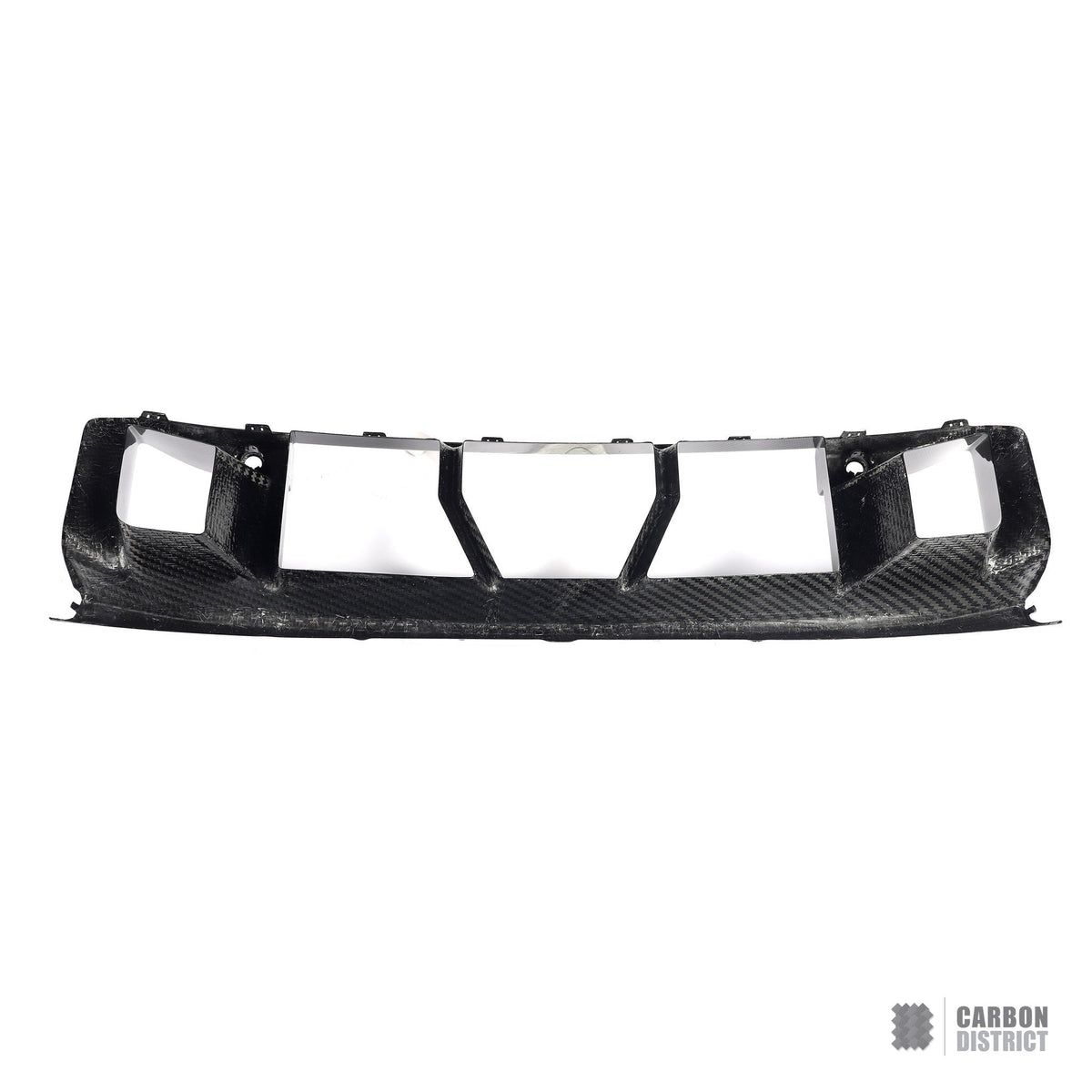 BMW M2 (G87) dry carbon fibre front bumper inserts (V1) — UV-stable gloss finish