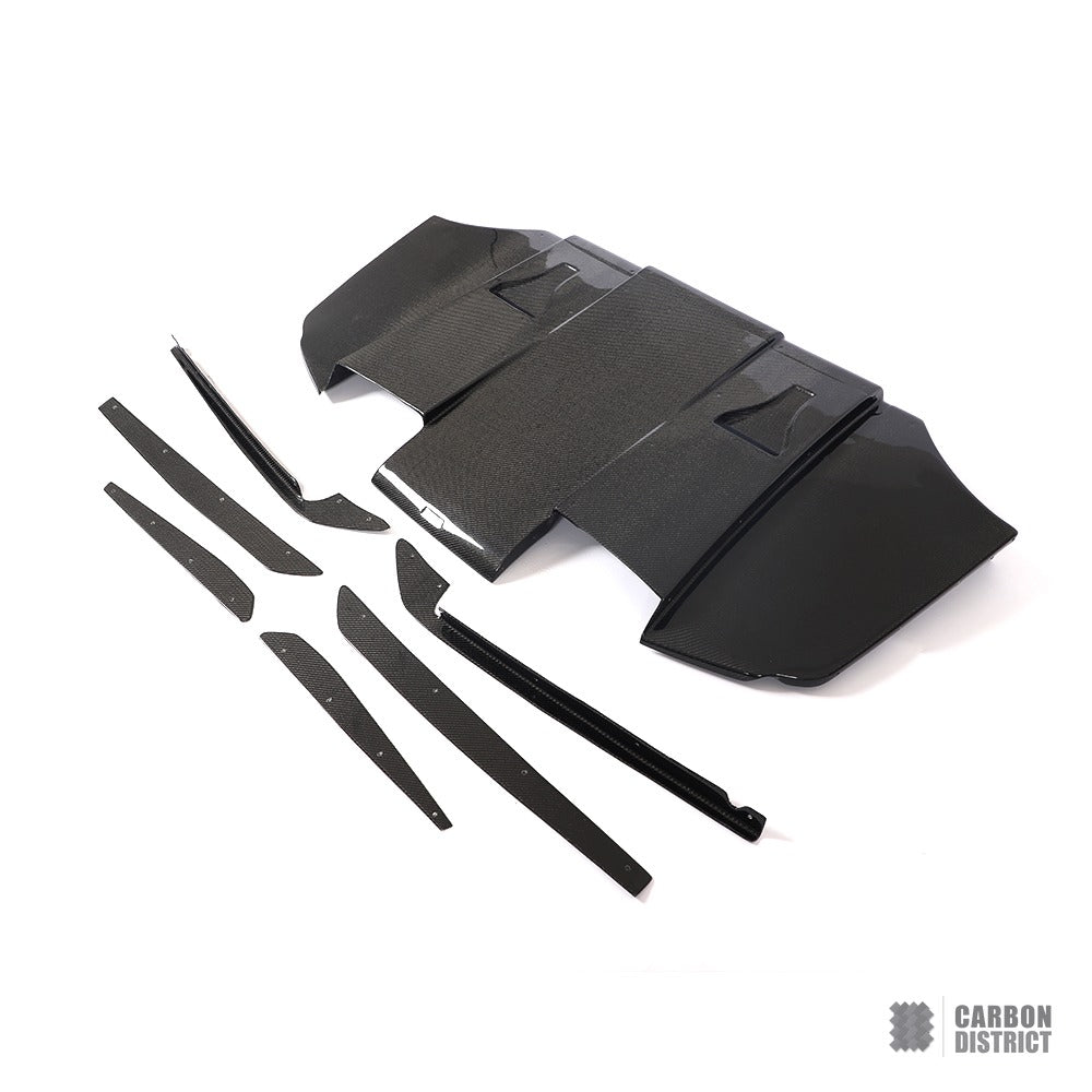 BMW M3 (E92/E93) carbon fibre rear diffuser (V2) — made to order in genuine carbon fibre