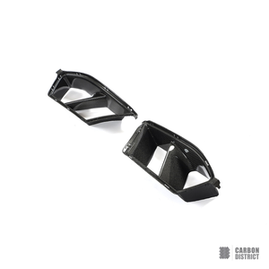 BMW M3 (G80) carbon fibre front bumper inserts — 3K twill gloss finish