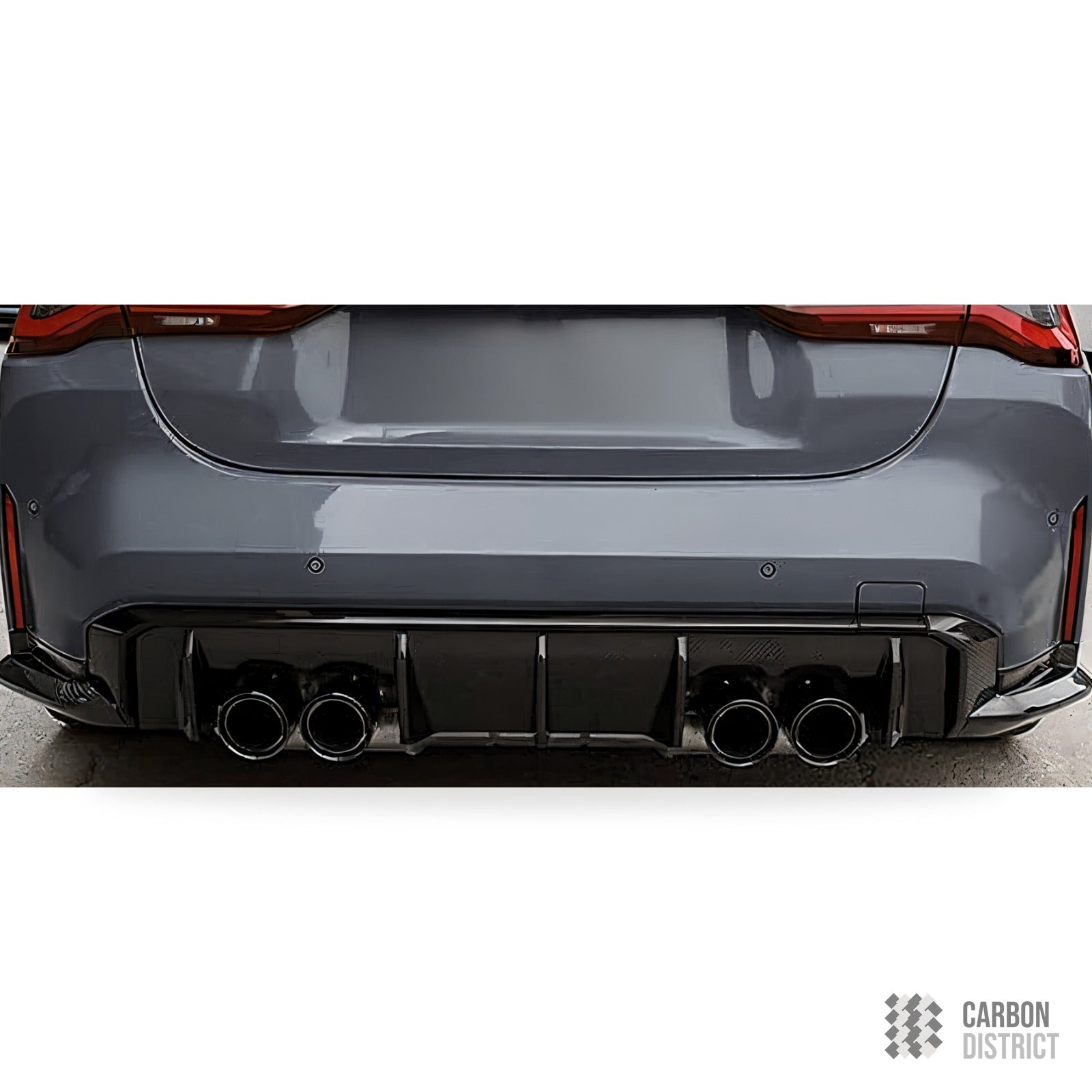 BMW M3/M4 (G80/G82/G83) carbon fibre rear diffuser — UV-stable gloss finish detail