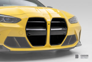 BMW M3/M4 (G80/G82/G83) dry carbon fibre GT4 front grille — full product view
